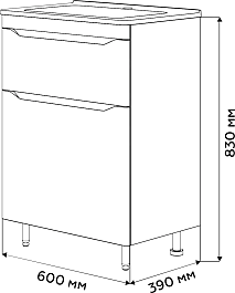 Vivon Тумба под раковину Shelly 60 серая матовая – фотография-5